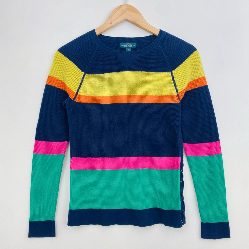 Lauren Ralph Lauren Jeans Co Women's Size M Multicolored Long Sleeve KnitSweater